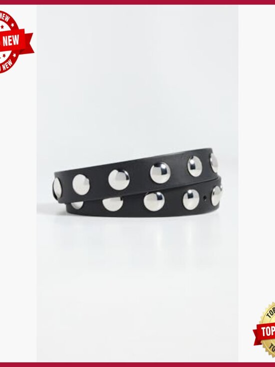 Large Leather Belt with Silver Buckle, Western Style, 1.25in Width